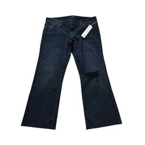 Hudson Jeans Women's 32 Gray Collin Flap Pockets Double Button 27" Inseam Crop